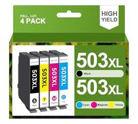 HALLOLUX 503XL Compatibili per Epson 503 XL 503XL Cartucce Multipack per Expression Home XP-5200 XP-5205 XP5200 XP5205 Workforce WF-2960 WF-2965 WF2960 WF2965 WF-2960DWF WF-2965DWF (4-Pack)