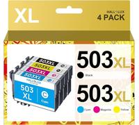 HALLOLUX 503XL Compatibili per Epson 503 XL Cartucce Multipack per Expression Home XP-5200 XP-5205 XP5200 XP5205 Workforce WF-2960 WF-2965 WF2960 WF2965 WF-2960DWF WF-2965DWF (4-Pack)