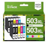 HALLOLUX 503XL Multipack 503 XL Cartucce 503 Compatibile con Epson 503 XL Multipack 503 per Epson XP 5200 Cartucce per WF 2960 Cartucce XP-5200 WF-2960 XP 5205 WF 2965 (confezione da 10)