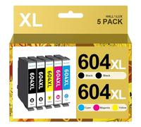 HALLOLUX 604XL Cartucce Compatibili per Cartucce Epson 604 XL per Epson XP-2200 XP-2205 XP-3200 XP-3205 XP-4205 XP-4200 WF-2950DWF WF-2935DWF WF-2930DWF WF-2910DWF (5-Pack)