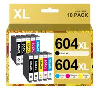 HALLOLUX 604XL Cartucce Compatibili per Cartucce Epson 604 XL 604XL compatibili per Epson XP-2200 WF-2910 WF-2930 XP-2205 XP-3200 XP-3205 XP-4205 XP-4200 WF-2950DWF WF-2935DWF WF-2930DWF (10-Pack)