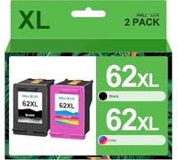 HALLOLUX 62 XL 62XL Cartucce d'inchiostro Sostituzione per HP 62 Nero e Colore per ENVY 5540 5547 5640 7640 5644 5646 per Officejet 200 250 5740 5742 5744 (2-Pack)
