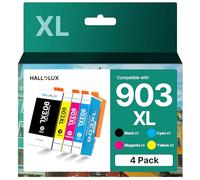 HALLOLUX 903XL Multipack Cartucce Compatibili per HP 903 XL per Officejet 6950 6951 OfficeJet Pro 6960 6970 6974 Series (1 Nero, 1 Ciano, 1 Magenta, 1 Giallo)