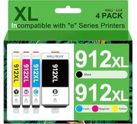 HALLOLUX 912XL - Confezione di 4 cartucce d'inchiostro di ricambio per HP 912 912XL per HP OfficeJet 8012 8010 8014 8015 per OfficeJet Pro 8025 8024 8023 8020 8022 (nero, ciano, magenta, giallo, 4