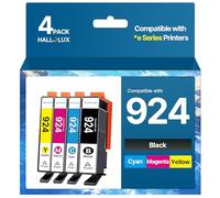 HALLOLUX 924 Cartucce d'inchiostro per HP 924 Cartucce compatibili per HP OfficeJet 8120e 8122e 8124e 8125e per OfficeJet Pro 8130e 8132e 8134e 8138e 8139e (4 pacchetti, non con chip)