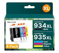 HALLOLUX 934XL 935XL Compatibli per Cartucce HP 934 935 XL per Officejet Pro 6230 6830 6820 6812 6815 6835 6815 6200 6235 6239 6800 6822 6825 (Nero Ciano Magenta Giallo, 4-Pack)