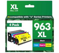 HALLOLUX 963XL Compatibili per Cartucce HP 963 XL Multipack per OfficeJet Pro 9010 9012 9015 9020 9022 9013 9014 9016 9019 9025 (Nero Ciano Giallo Magenta, 4-Pack)