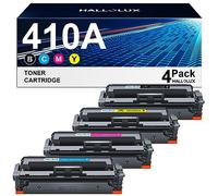 HALLOLUX Cartucce toner compatibili 410A per HP CF410A 410X CF410X per Color LaserJet Pro M477fdw M477fnw M477fdn M452nw M377dw M452dn M452dw M477dw (nero, ciano, magenta, giallo, confezione da 4)