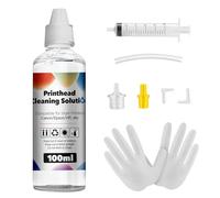 HALLOLUX Kit Pulizia Testine Stampante 100 ml, Pulitore per Testina/Ugelli, Liquido per La Pulizia della Testina, Soluzione per Epson HP Canon Brother Samsung per le Stampanti a Getto d'inchiostro
