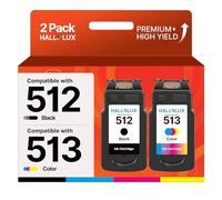 HALLOLUX PG-512XL CL-513XL Cartucce Sostituzione per Canon 512 513 XL per Pixma iP2700 MP230 MP240 MP250 MP280 MP480 MP490 MP495 MX320 MX350 (Nero Tri-Colore, 2-Pack)
