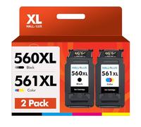 HALLOLUX PG-560 XL CL-561XL Formato XL, Cartucce Inchiostro Sostituzione per Canon 560 561 XL Multipack per Canon Pixma TS5350 TS5351 TS5352 TS5353 TS7450 TS7451 (Nero e Colore, 2-Pack)