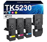 HALLOLUX TK5230 TK 5230 Compatibile per Kyocera Ecosys P5021cdn Toner M5521cdw M5521cdn P5021cdw P5021 M5521 TK-5230K TK-5230 TK-5230C TK-5230Y TK-5230M (nero ciano giallo Magenta, confezione da 4 )