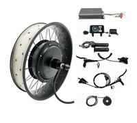 Hallomotor Kit di conversione Ebike con ruota grassa 48V 60V 72V 3000W-5000W 20/24/26x4.0 "con controller sinusoidale programmabile intelligente (Larghezza forcellino: 175mm, 24 * 4.0 pollici)