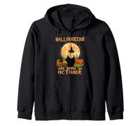 Halloqueens Queens Are Born in October Birthday Halloween Felpa con Cappuccio