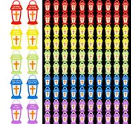 Halloscume 100 statuine di lanterne di Gesù è la luce, si illuminano al buio, con luci di Gesù e uova di Pasqua, regalo religioso cristiano per nascondersi e cercare il favore della scuola domenicale