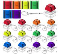 Halloscume 12 pezzi regalo per il ritorno a scuola per studenti Bulk, tastiera silenziosa Fidget Clicker giocattolo piccolo pastello portachiavi primo giorno di scuola studenti insegnanti regali