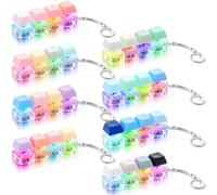 Halloscume 8 pezzi Clicky e Silent Keyboard Fidget Toy con luce LED, Clicker Portachiavi per il ritorno a scuola regalo Fidget pulsante meccanico Clicker sollievo dallo stress regalo per il primo