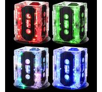 Halloscume Set di 4 decorazioni per feste anni '80 anni '90 nastro a cassetta secchio centrotavola nastro radio boombox festa di compleanno tavolo decorazioni luce al neon per 1980 1990 forniture hip