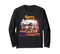 HalloThanksMas Miniature Schnauzer Spooky Thankful Merry Maglia a Manica