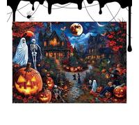 Halloween - 1000 Pezzi Puzzle Famiglia Casa Incantata,Giochi Da Tavolo Giocattoli Educativi per Decorazione Autunno - Decorazione Natale Feste Bambini Giochi al coperto