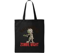 Halloween 31 Zombie Night No One is Safe Zombie Art Borsa in cotone ecologico naturale nero, Nero , Taglia unica