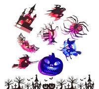 Halloween 3D Bat Ghost Flashing Lights | Silhouette Illuminated Wall Lamp S | Silhouette Illuminated Peel And Stick 3D Light Up Halloween Decorations Stickers For Home, Bedroom, Door, Window, Staircase,s