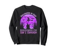 Halloween a luglio Funny Spooky Witch Flying Moon Scene Felpa