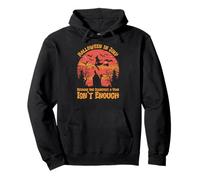 Halloween a luglio Funny Spooky Witch Flying Moon Scene Felpa con Cappuccio