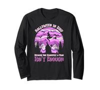 Halloween a luglio Funny Spooky Witch Flying Moon Scene Maglia a Manica