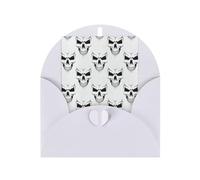 Halloween a tema monocromatico testa di scheletro stampa festa amore fibbia perla buste di carta saluto verticale pensando di te carte 15,2 x 10,2 cm