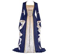Halloween Abito Donna,Vestito Rinascimentale per Costume da Donna Gotico Spalle Scoperte Elegante retrò Vestiti Medievale e Carnevale Cosplay Feste