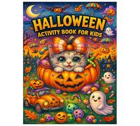 Halloween Activity Book for Kids: Halloween Workbook for Kids Ages 6-12 With Coloring Pages, Learning Games, Mazes, Shadow Matching, and More.