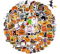 Halloween Adesivi - 100pcs Zucca, per Bambini, Impermeabili, Stickers a Tema Decorazioni (Colore A)