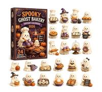 Halloween Advent Calendar 24 Day Acrylic Ghost Figurine Set | Premium acrylic ghost advent calendar featuring vibrant figures, ideal for home decor B
