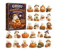 Halloween Advent Calendar 24 Day Acrylic Ghost Figurine Set | Premium acrylic ghost advent calendar featuring vibrant figures, ideal for home decor C