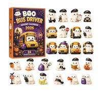 Halloween Advent Calendar 24 Day Acrylic Ghost Figurine Set | Premium acrylic ghost advent calendar featuring vibrant figures, ideal for home decor E