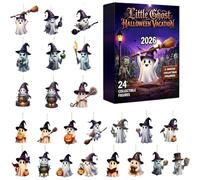 Halloween Advent Ghost Ornament | 2D Acrylic Ghost Collectible | 24 Days Of Spooky Countdown for Kids Families Collectors Holiday Party Offices Home Room Bedroom