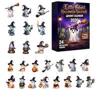 Halloween Advent Ghost Ornament - Acrylic Spooky 2D Toy With Lighted Frame | Holiday Advent Countdown | Collectible Toy Calendar For Kids Families Collectors Holiday Offices Home Room Bedroom