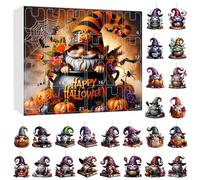 Halloween Advents Calendar 2025, Halloween 2D Gnome Countdown Calendar,24-Day Surprised Box,Home Kitchen Display,Party Supply Gift Idea,Teens Boys Girls Kids (J, One Size)