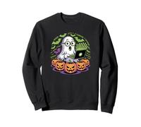 Halloween Ai, Funny Skeleton with Pumpkin And Ai Felpa
