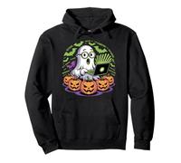 Halloween Ai, Funny Skeleton with Pumpkin And Ai Felpa con Cappuccio