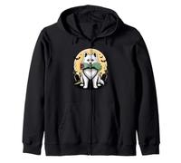 Halloween American Eskimo Dog Cane Eschimese Americano Felpa con Cappuccio