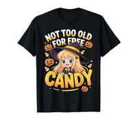 Halloween Anime Strega Carino Non Troppo Vecchio Gratis Candy Girls Maglietta