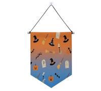 Halloween arancione zucca strega banner appeso con asta telescopica banner display appeso decorazioni per ufficio, scuola, aula, dormitorio, casa suministros para fiesta de a?o nuevo
