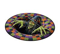 Halloween Area Rug - 3D Visual Trap Mat | Spooky Circular Optical Illusion