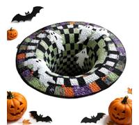 Halloween Area Rug, Non Slip Spooky Optical Illusion Mat, Soft Carpet | Mind Bending Optical Illusion, Spooky Halloween Visual Effects, Eye Catching Seasonal Style Upgrade For Entrance Bedroom