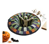 Halloween Area Rug, Non Slip Spooky Optical Illusion Mat, Soft Carpet | Mind Bending Optical Illusion, Spooky Halloween Visual Effects, Eye Catching Seasonal Style Upgrade For Entrance Bedroom
