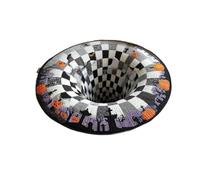 Halloween Area Rug Scary Decorations, Round Optical Illusion Floor Mat