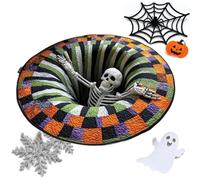 Halloween Area Rug Scary Decorations, Round Optical Illusion Floor Mat | Halloween Illusion Rug for Home Indoor Entrance Bathroom Bedroom