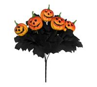 Halloween Artificial Pumpkin Pick - Black Maple Leaf Decor | Floral Arrange